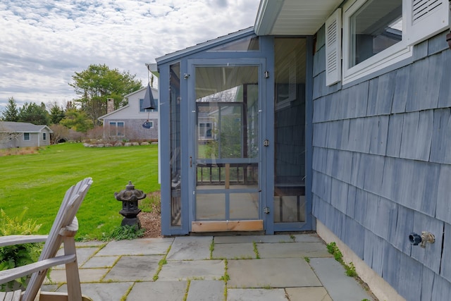 4 Seawall Point Ln, Southwest Harbor, ME 04679 - doorway to property with a yard and a patio