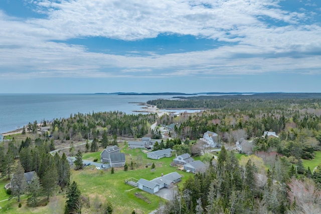 4 Seawall Point Ln, Southwest Harbor, ME 04679 - aerial view of property and surrounding area with a nearby body of water and a heavily wooded area