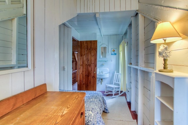 16 Tilton Ln, Southport, ME 04576 - bedroom featuring wood walls