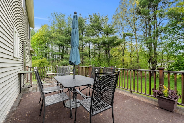 27 Wilmer Chase Rd, North Berwick, ME 03906 - view of patio featuring outdoor dining area and view of scattered trees