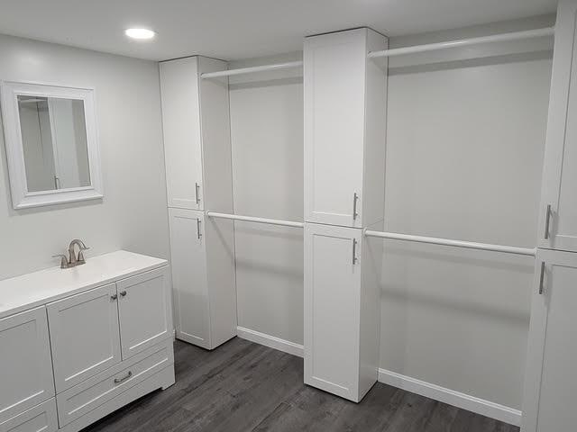 5 N Vigue Shore Rd, Albion, ME 04910 - spacious closet featuring dark wood-type flooring and a sink