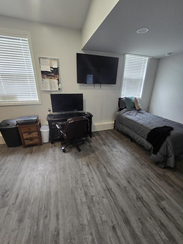 5 N Vigue Shore Rd, Albion, ME 04910 - bedroom featuring wood finished floors and an office area