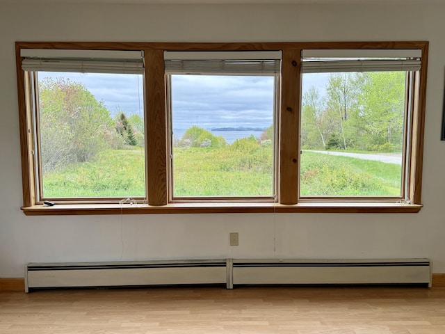 2 Cemetery Rd, Eastport, ME 04631 - spare room featuring a baseboard heating unit, wood finished floors, and plenty of natural light