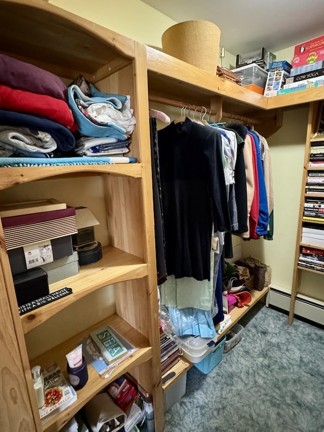 2 Cemetery Rd, Eastport, ME 04631 - walk in closet with baseboard heating and carpet flooring