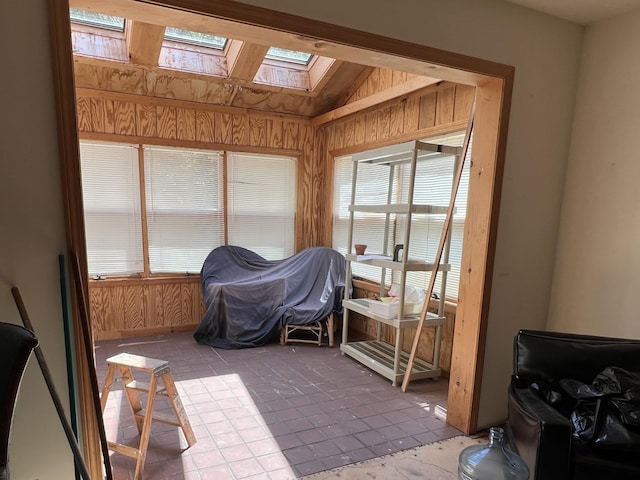640 Bald Mountain Rd, Rangeley, ME 04970 - sunroom featuring a skylight