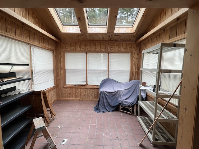 640 Bald Mountain Rd, Rangeley, ME 04970 - sunroom featuring a skylight