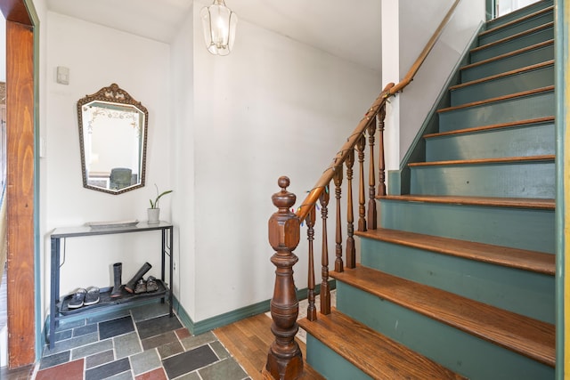 14 Lakeshore Dr, Belgrade, ME 04918 - stairs featuring baseboards
