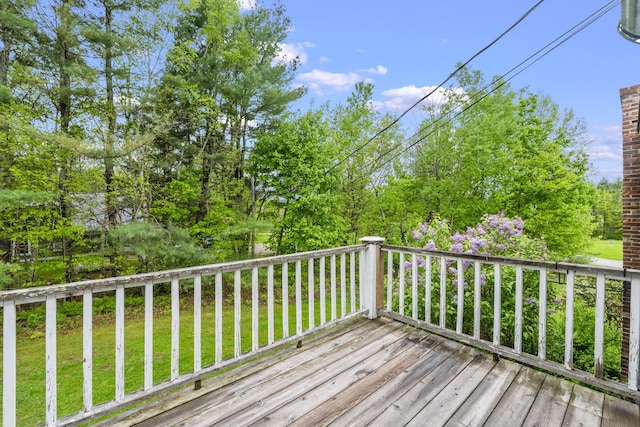 14 Lakeshore Dr, Belgrade, ME 04918 - wooden deck featuring a yard