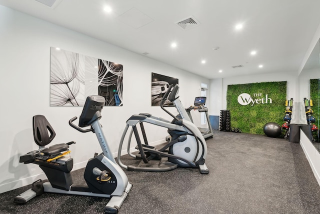 267 US Route 1 Unit 206, Falmouth, ME 04105 - exercise room featuring recessed lighting and baseboards