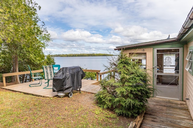18 Breezy Knoll Dr, Princeton, ME 04668 - wooden terrace with a water view