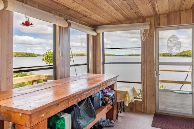 18 Breezy Knoll Dr, Princeton, ME 04668 - sunroom with plenty of natural light and a water view
