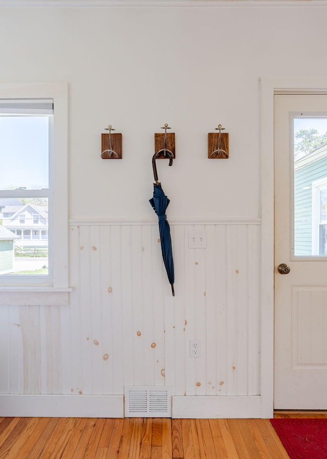 11 Saccarappa Ln, Scarborough, ME 04074 - detailed view of a wainscoted wall and wood finished floors