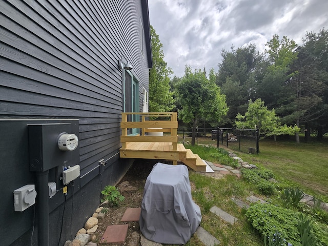 13 Bishop Farm Rd, Brownfield, ME 04010 - view of yard with a deck