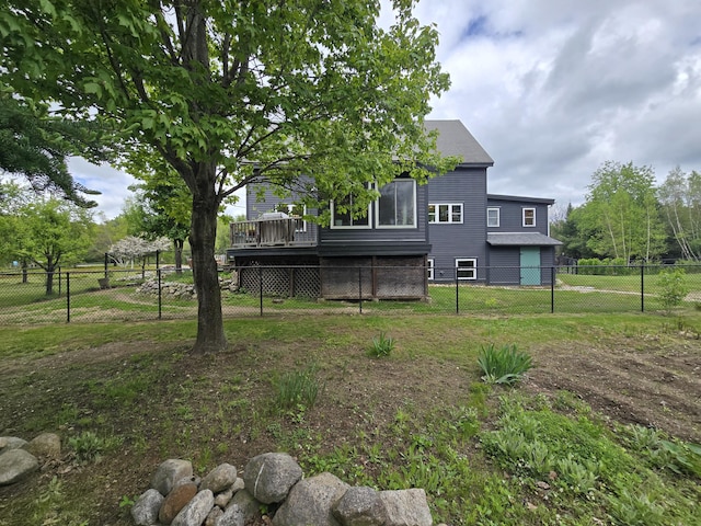 13 Bishop Farm Rd, Brownfield, ME 04010 - view of yard featuring a wooden deck