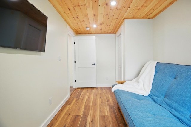 7 Scenic View Dr, Naples, ME 04055 - living area featuring recessed lighting, light wood-style flooring, wooden ceiling, and baseboards