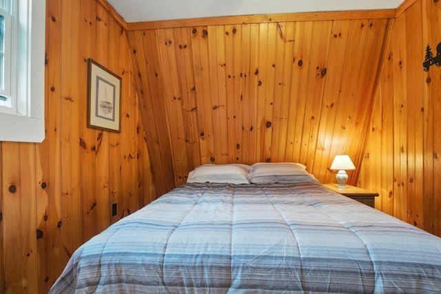 7 Scenic View Dr, Naples, ME 04055 - bedroom with wooden walls