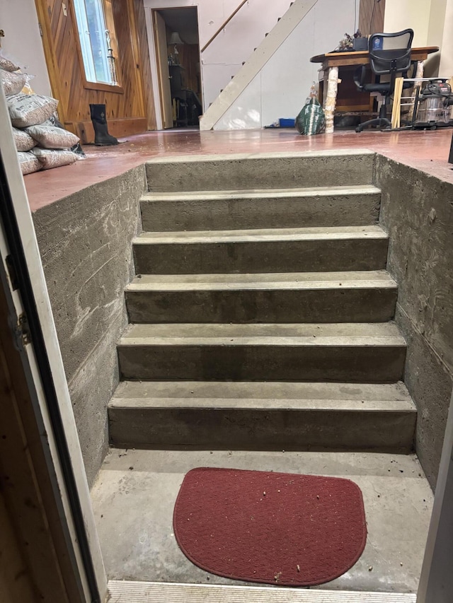 270 Mccrillis Corner Rd, Wilton, ME 04294 - stairs featuring concrete floors