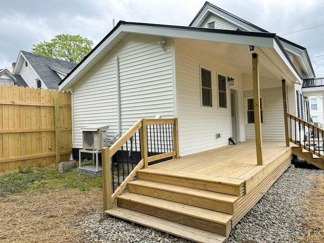 70 Pearl St, Bangor, ME 04401 - back of house featuring ac unit and a wooden deck
