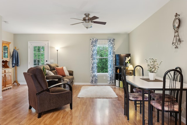 32 Edgefield Ln Unit 5, Brunswick, ME 04011 - living room with healthy amount of natural light, a ceiling fan, and light wood finished floors