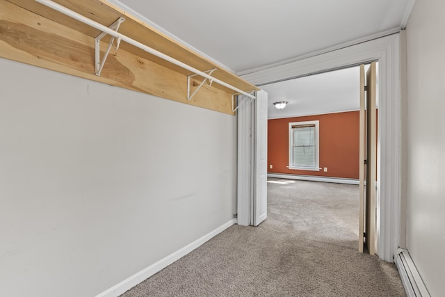 130 W Broadway, Bangor, ME 04401 - hallway with a baseboard radiator and carpet floors