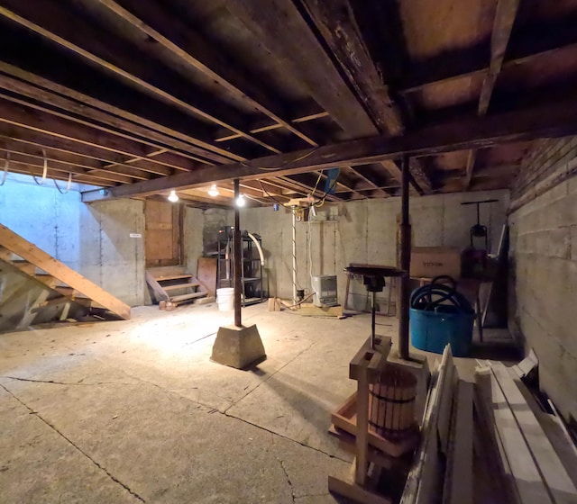 90 W Main St, Milo, ME 04463 - unfinished below grade area with stairs