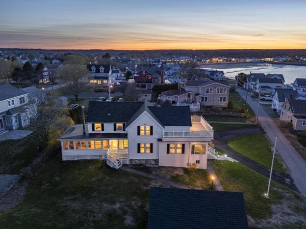 17 Bank Rd, York, ME 03909 - aerial view at dusk of a residential view