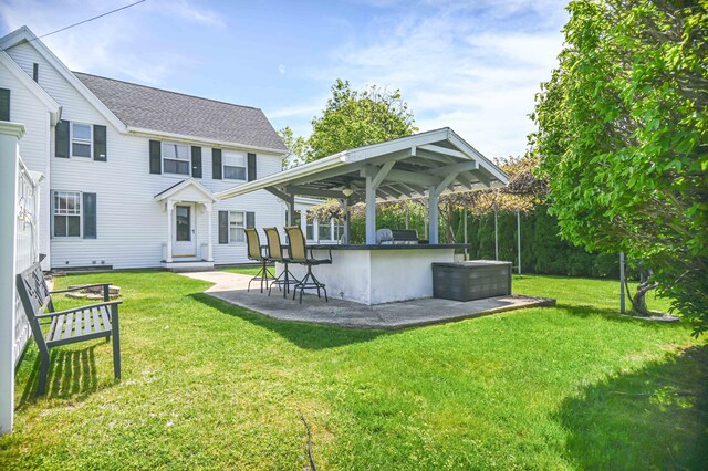 17 Bank Rd, York, ME 03909 - view of grassy yard featuring a patio and a gazebo
