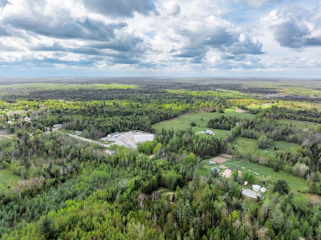 639 Main St, Springfield, ME 04487 - aerial overview of property's location with a heavily wooded area