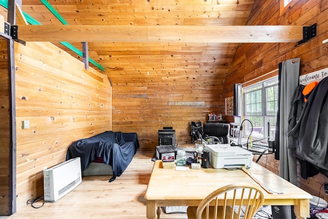 639 Main St, Springfield, ME 04487 - bedroom featuring wood ceiling, wood finished floors, and wooden walls