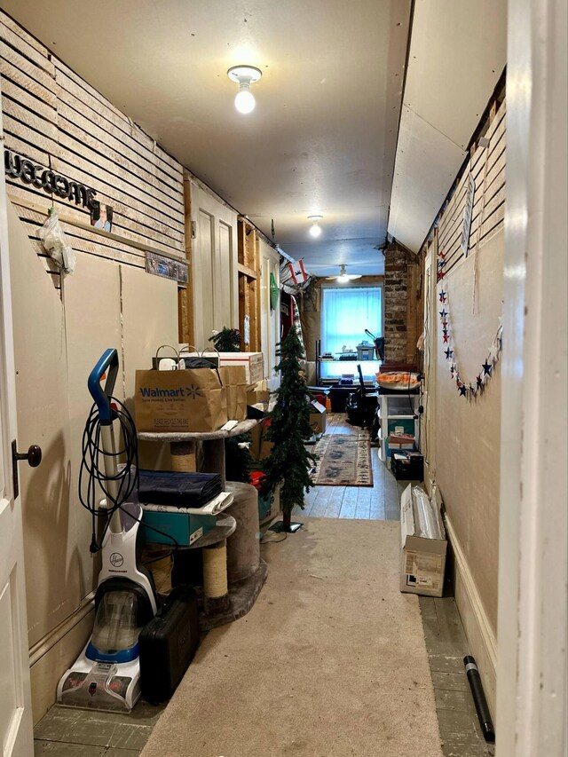 224 E Waterman Rd, Auburn, ME 04210 - below grade area with ceiling fan