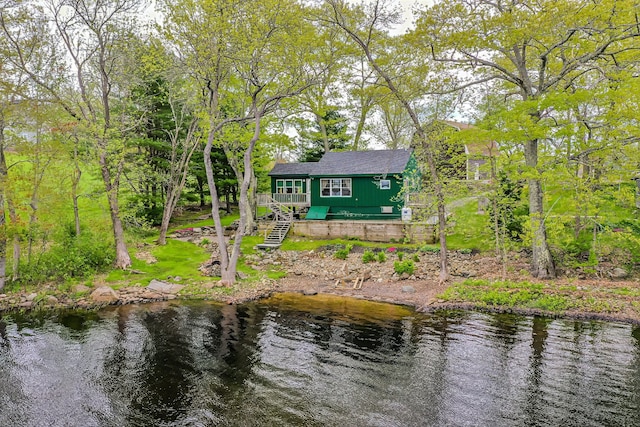 38 Cove Ln, Union, ME 04862 - water view featuring stairway