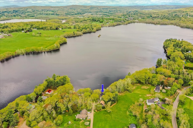 38 Cove Ln, Union, ME 04862 - bird's eye view of a large body of water and a heavily wooded area