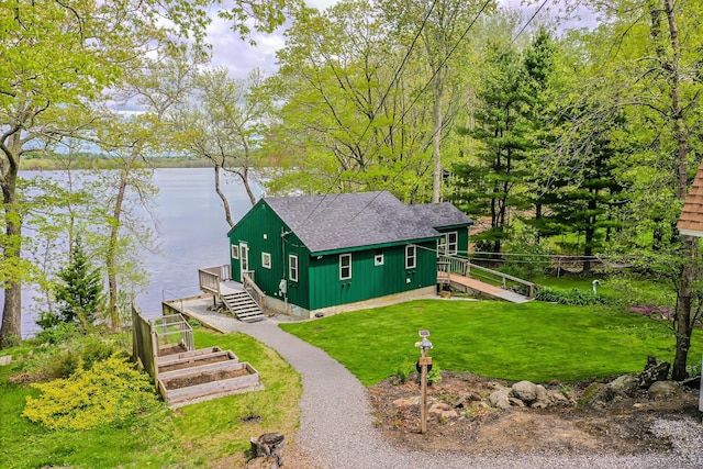 38 Cove Ln, Union, ME 04862 - aerial view of property and surrounding area featuring a large body of water