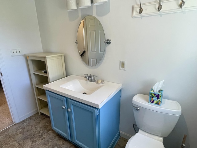 72 Winship St, Bath, ME 04530 - half bathroom with vanity, toilet, and baseboards