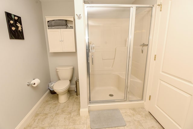 9 Camden Ct Unit 9, Bangor, ME 04401 - full bath featuring a stall shower, baseboards, toilet, and tile patterned floors