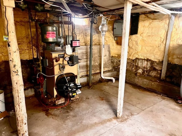90 N Ave, Skowhegan, ME 04976 - basement with a heating unit and electric panel