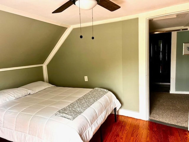 90 N Ave, Skowhegan, ME 04976 - bedroom with baseboards, wood finished floors, and a ceiling fan