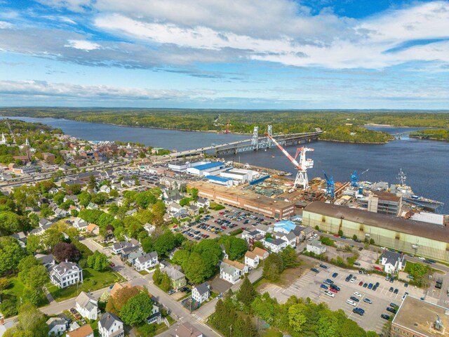 31 Bath St, Bath, ME 04530 - aerial view of property's location featuring a large body of water and a notable bridge