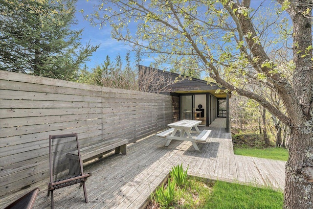 637 Falls Bridge Rd, Blue Hill, ME 04614 - view of wooden terrace
