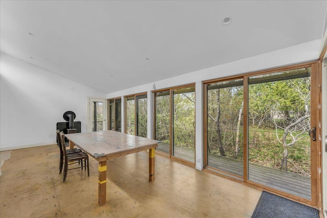 637 Falls Bridge Rd, Blue Hill, ME 04614 - sunroom / solarium with vaulted ceiling and baseboards