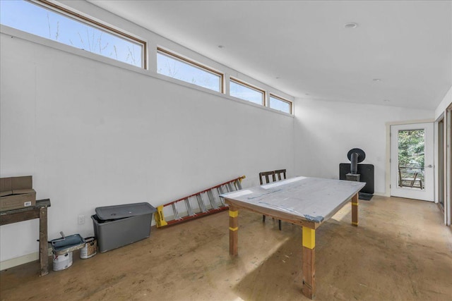 637 Falls Bridge Rd, Blue Hill, ME 04614 - playroom featuring healthy amount of natural light and unfinished concrete flooring