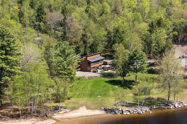 36 Sunset Dr, Saint Albans, ME 04971 - view of subject property with a forest and a large body of water