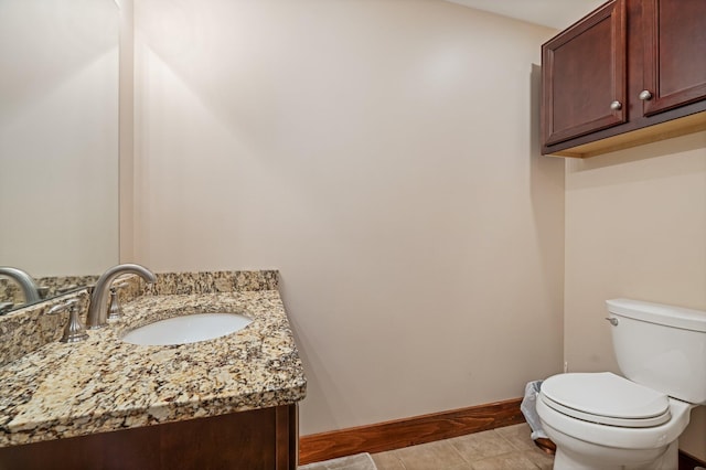 36 Sunset Dr, Saint Albans, ME 04971 - half bathroom with toilet, vanity, and baseboards