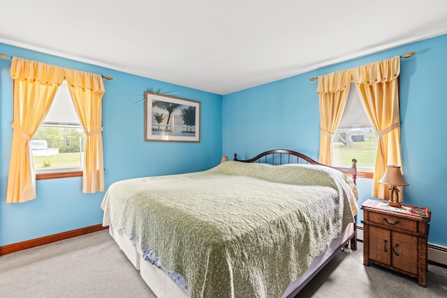 4 Shirley Ln, Gorham, ME 04038 - bedroom featuring carpet floors, baseboards, and a baseboard radiator
