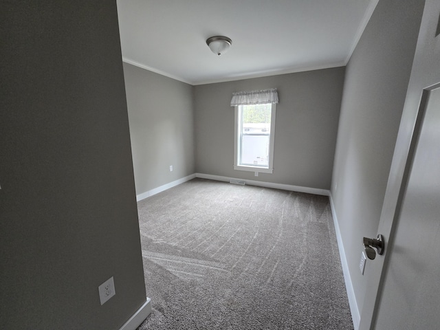 209 Sandy Acres Dr, Sullivan, ME 04664 - spare room featuring ornamental molding, carpet, and baseboards