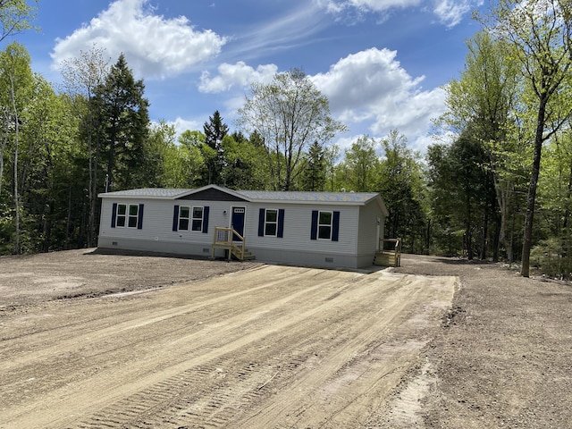 209 Sandy Acres Dr, Sullivan, ME 04664 - manufactured / mobile home with crawl space and dirt driveway