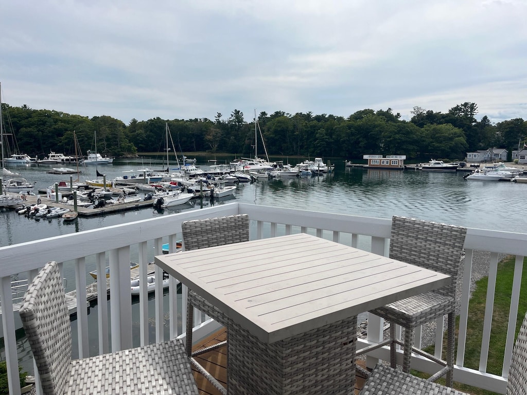 47 Ocean Ave Unit 6, Kennebunkport, ME 04046 - dock area with a water view, a wooded view, and view of marina