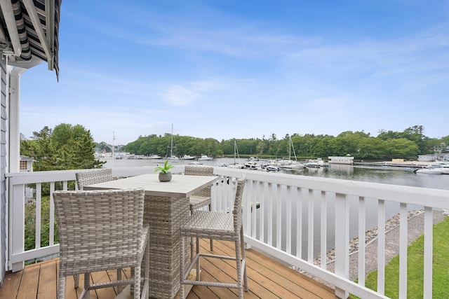 47 Ocean Ave Unit 6, Kennebunkport, ME 04046 - deck featuring a water view and outdoor dining space