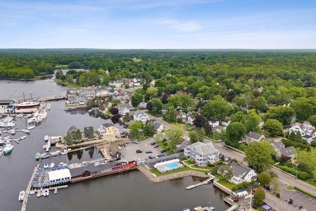 47 Ocean Ave Unit 6, Kennebunkport, ME 04046 - bird's eye view of a heavily wooded area and a large body of water