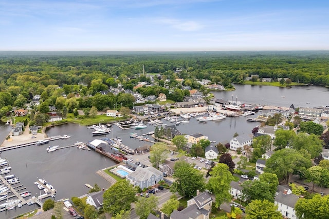 47 Ocean Ave Unit 6, Kennebunkport, ME 04046 - bird's eye view of numerous boat docks and a large body of water